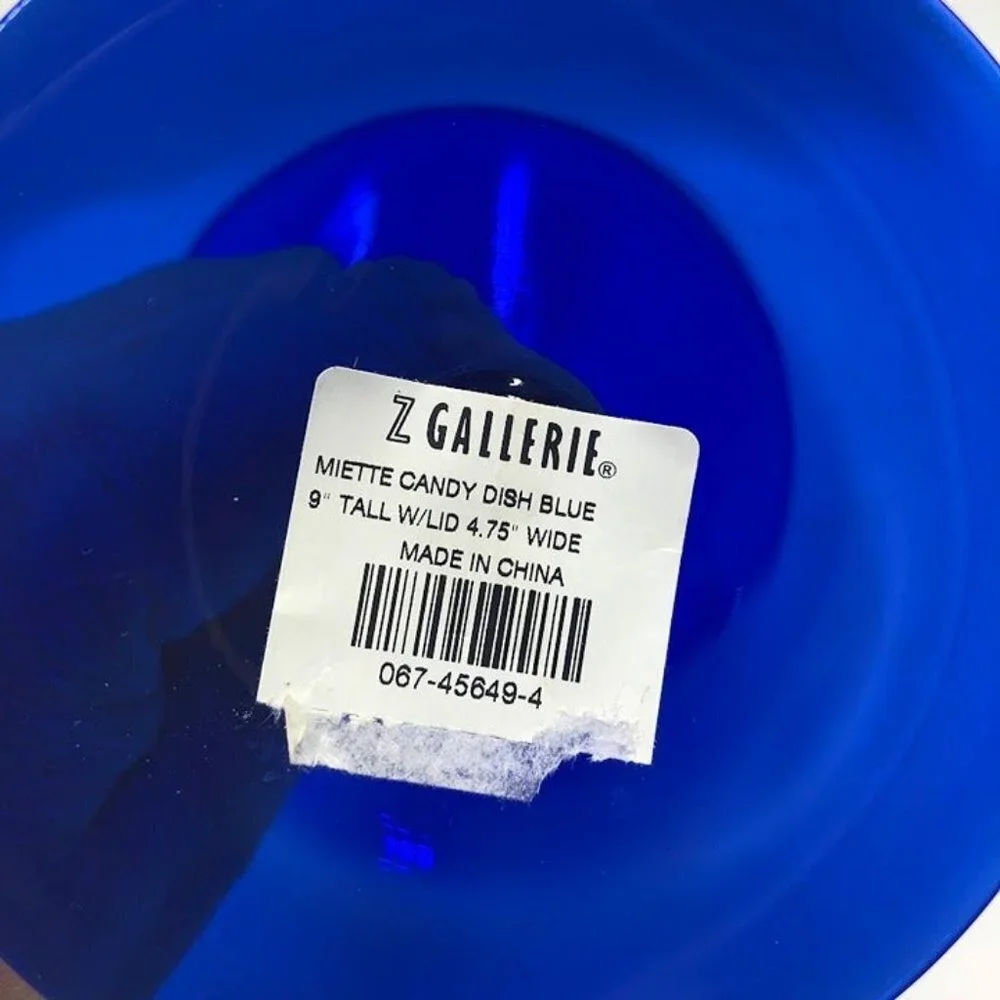 Z Gallerie Set of 2 Cobalt Blue Glass Margarita Glasses Drinkware Barware